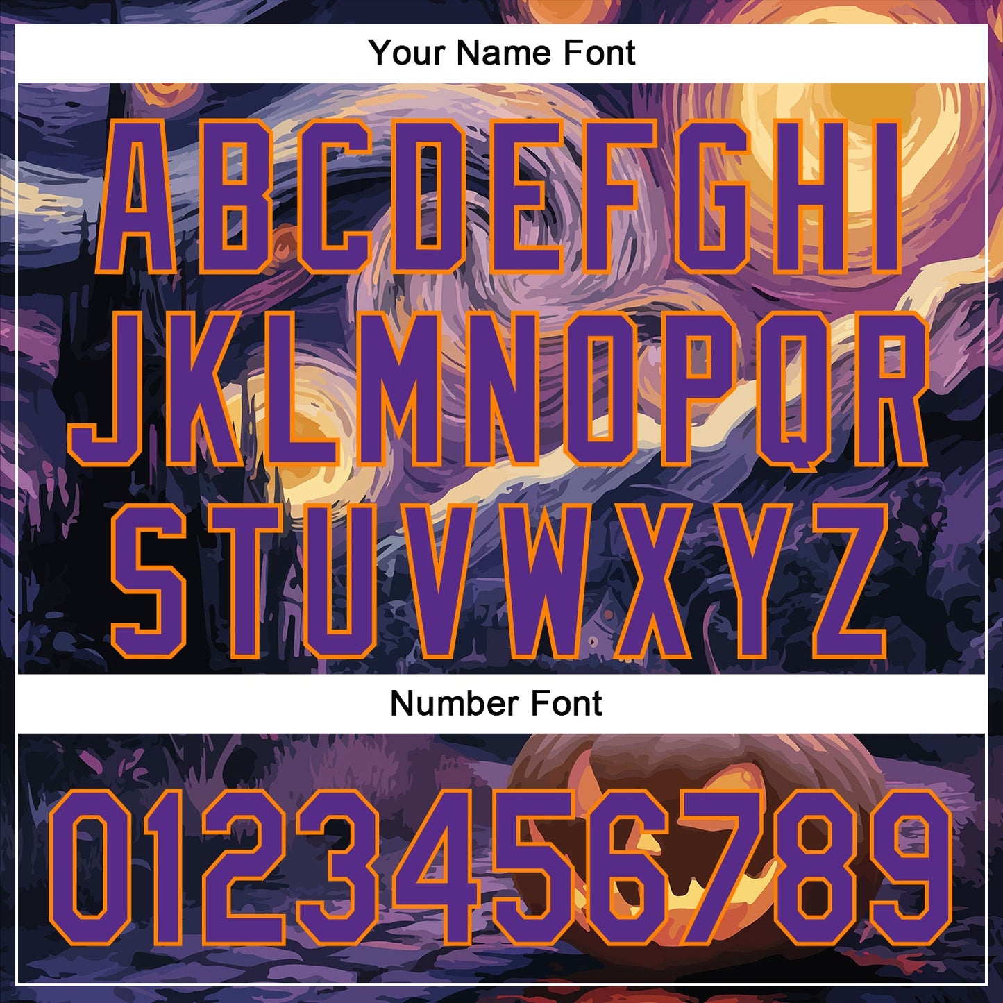 Custom Purple Bay Orange 3D Halloween Authentic Baseball Jersey view 5