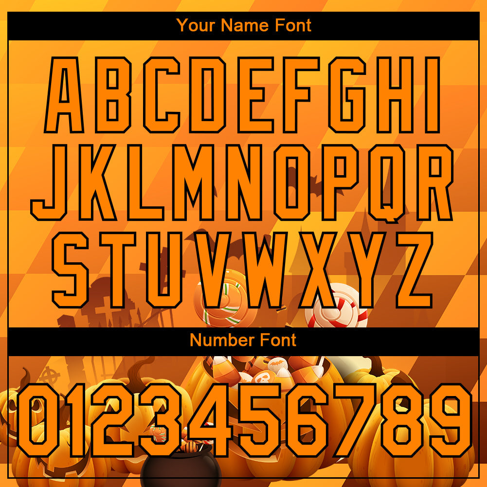 Custom Bay Orange Black 3D Halloween Performance T-Shirt view 4