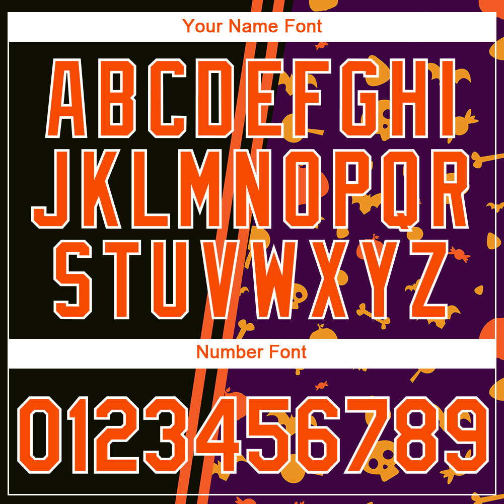 Custom Black Orange-Purple 3D Halloween Performance T-Shirt view 4