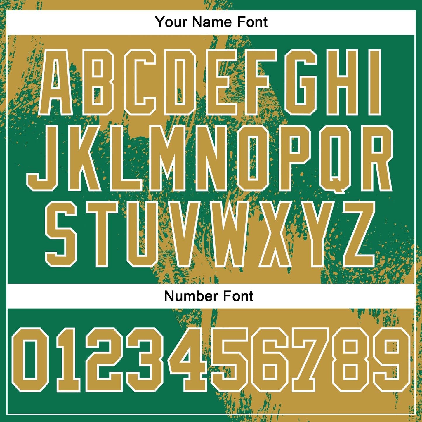 Custom Stitched Kelly Green Old Gold-White 3D Pattern Design Abstract Brush Stroke Sports Pullover Sweatshirt Hoodie view 4