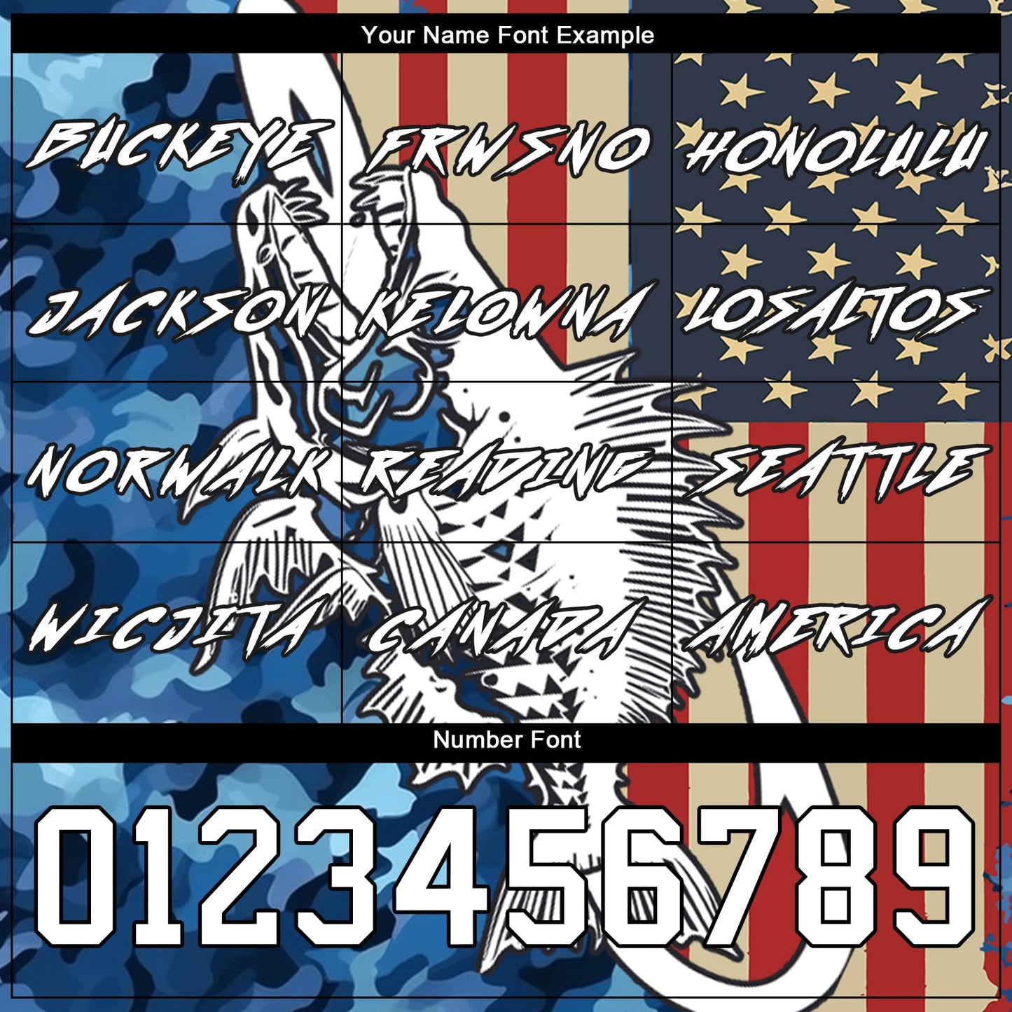 Custom Camo White-Black 3D American Flag And Fish Hook Skull Fishing Sports Pullover Sweatshirt Salute To Service Hoodie view 3