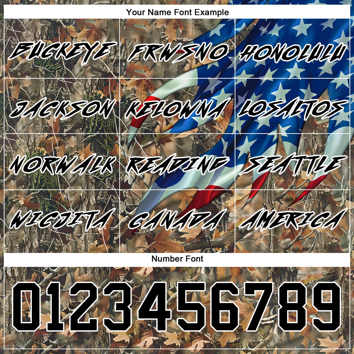 Custom Camo Black-White 3D American Flag Hunting Sports Pullover Sweatshirt Hoodie view 3