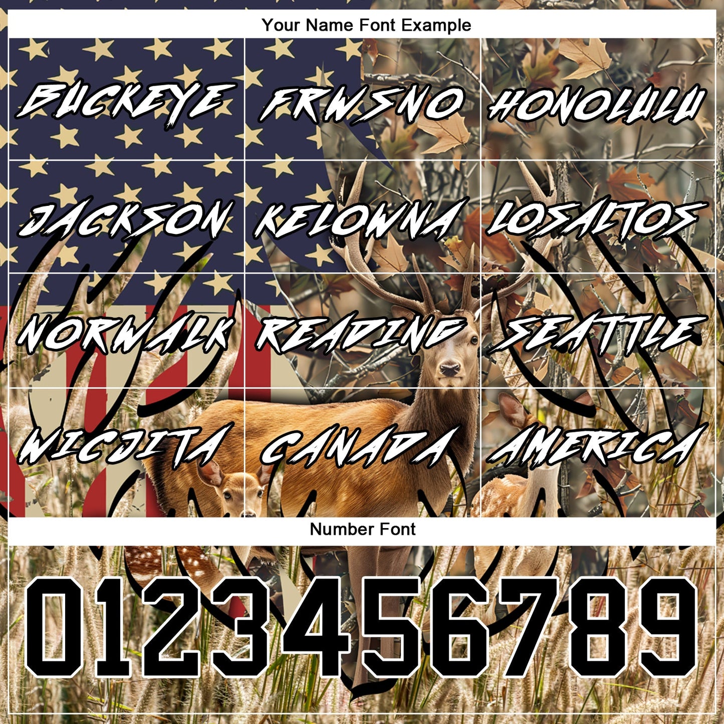 Custom Camo Black-White 3D American Flag And Deer Hunting Sports Pullover Sweatshirt Hoodie view 4