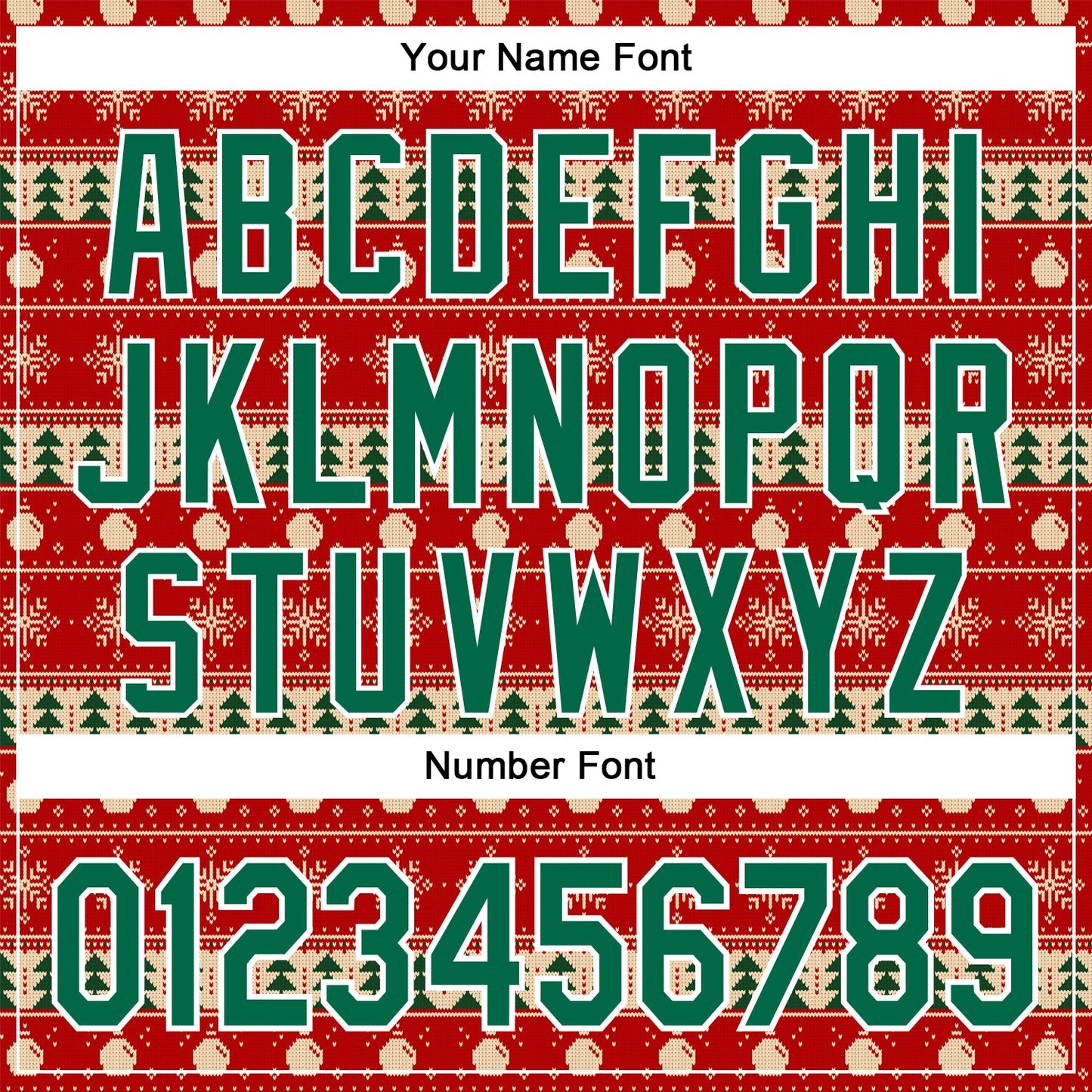 Custom Stitched Red Kelly Green-White 3D Christmas Sports Pullover Sweatshirt Hoodie view 4