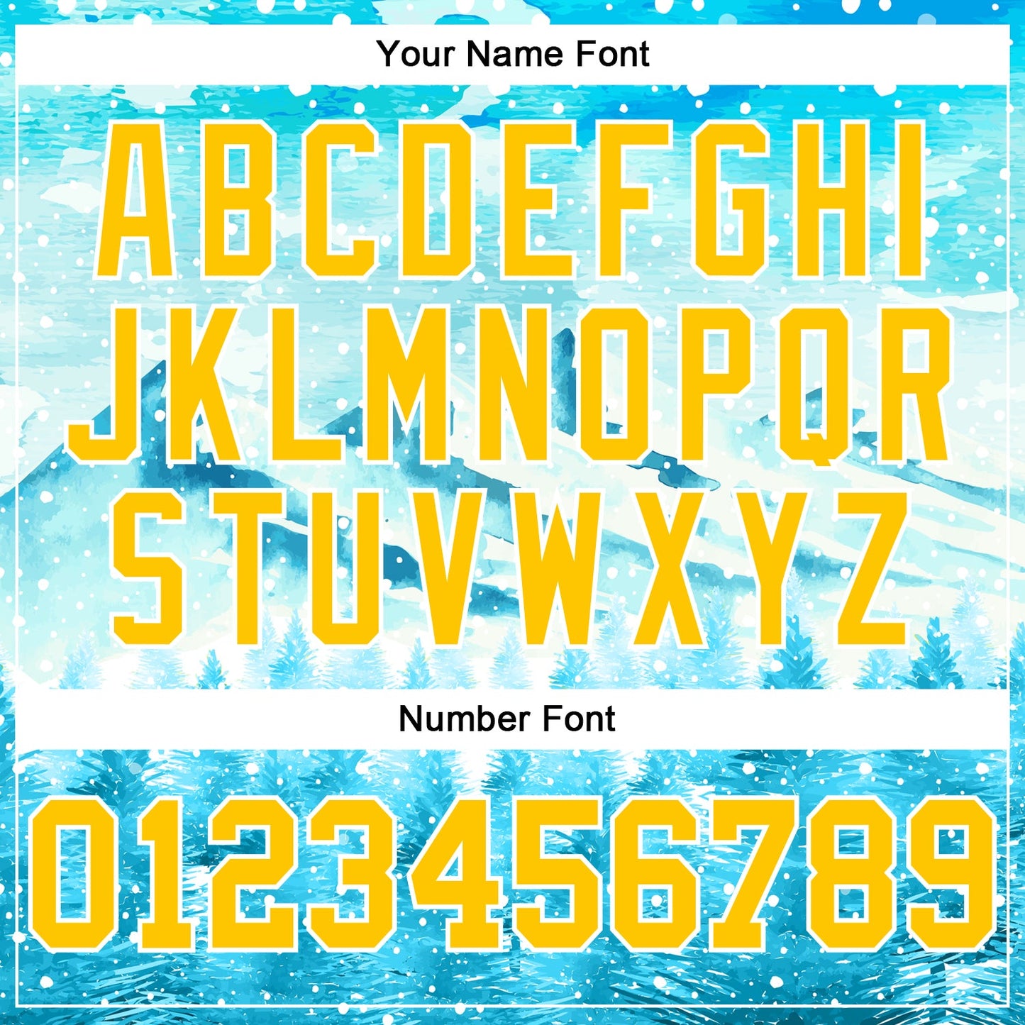 Custom Stitched Lakes Blue Yellow-White Christmas Snowflakes 3D Sports Pullover Sweatshirt Hoodie view 4