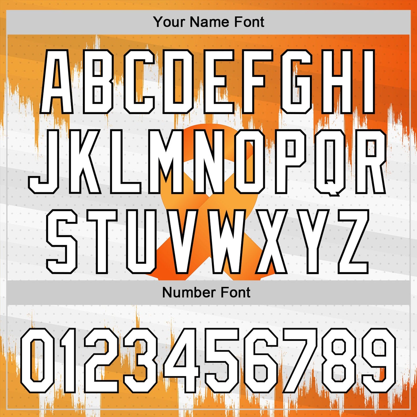 Custom White Orange-Black 3D Kidney Cancer Ribbon Authentic Baseball Jersey view 5