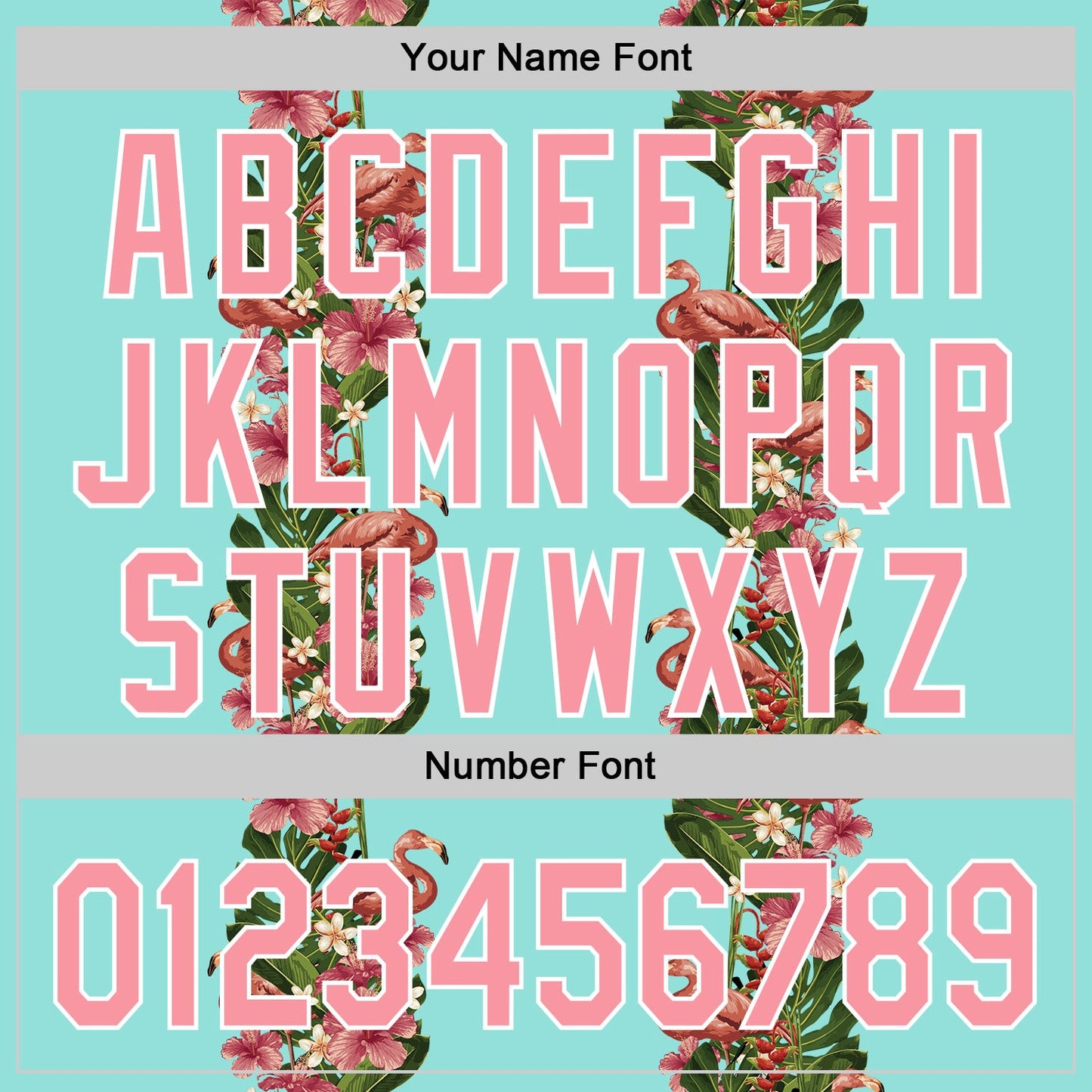 Custom Ice Blue Medium Pink-White 3D Tropical Hawaii Plant And Flamingo Authentic Baseball Jersey view 5