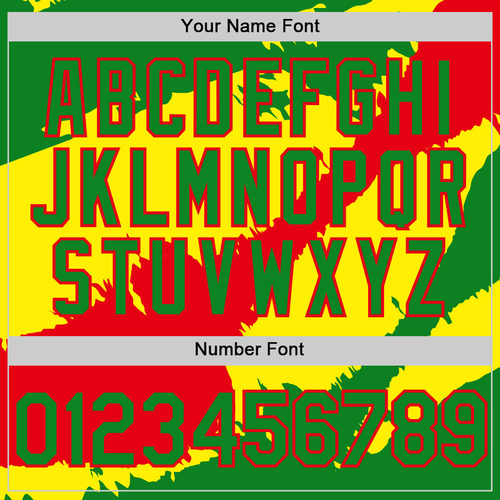 Custom Grass Green Fire Red-Light Yellow 3D Bolivia Bolivian Flag Authentic Baseball Jersey view 5