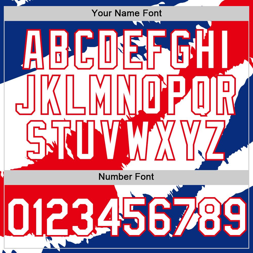Custom Royal White-Fire Red 3D Costa Rica Costa Rican Flag Authentic Baseball Jersey view 5