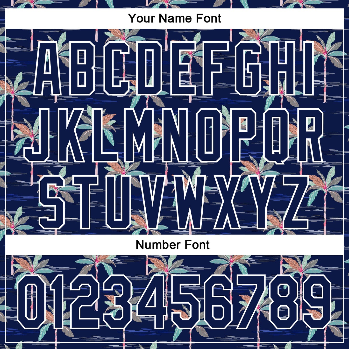 Custom Navy White 3D Hawaii Beach Tropical Palm Tree Authentic Baseball Jersey view 5