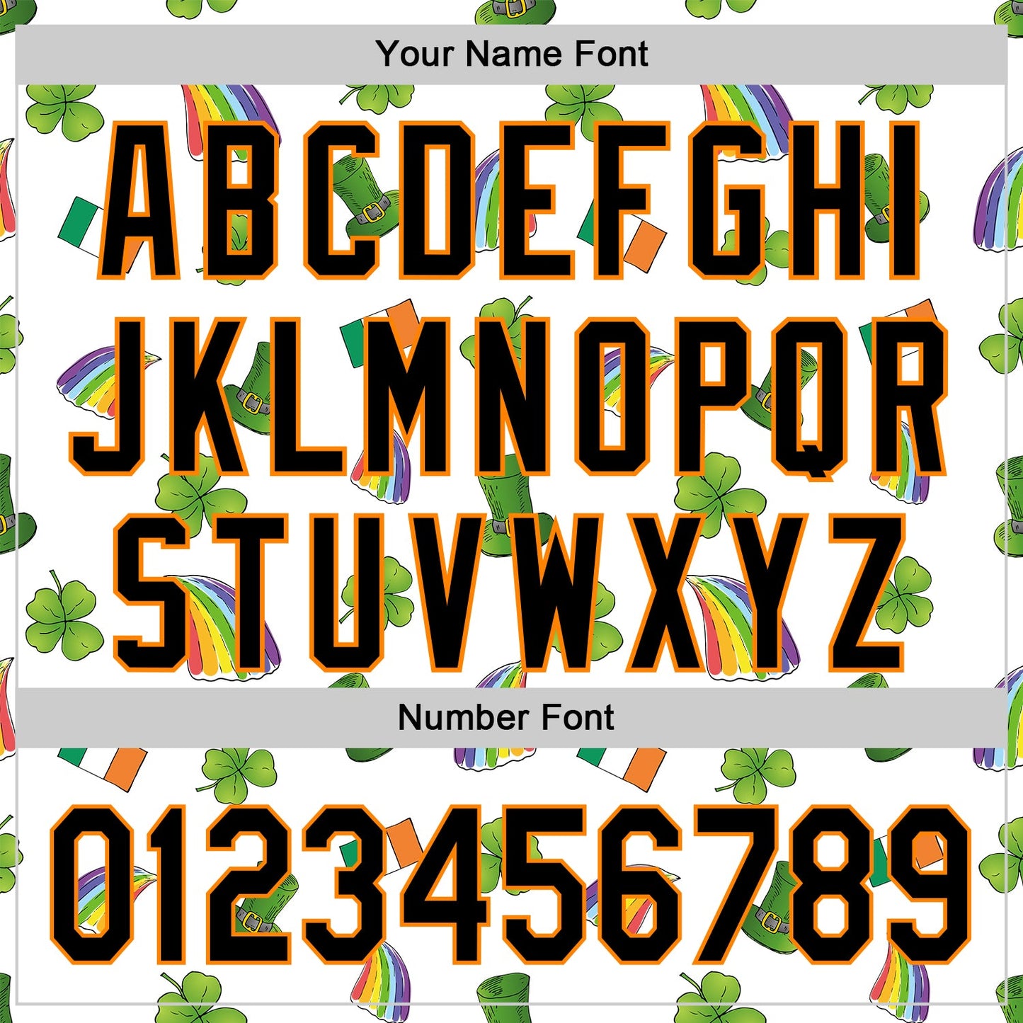 Custom White Black Bay Orange-Green 3D St. Patrick's Day Shamrock Authentic Baseball Jersey view 5