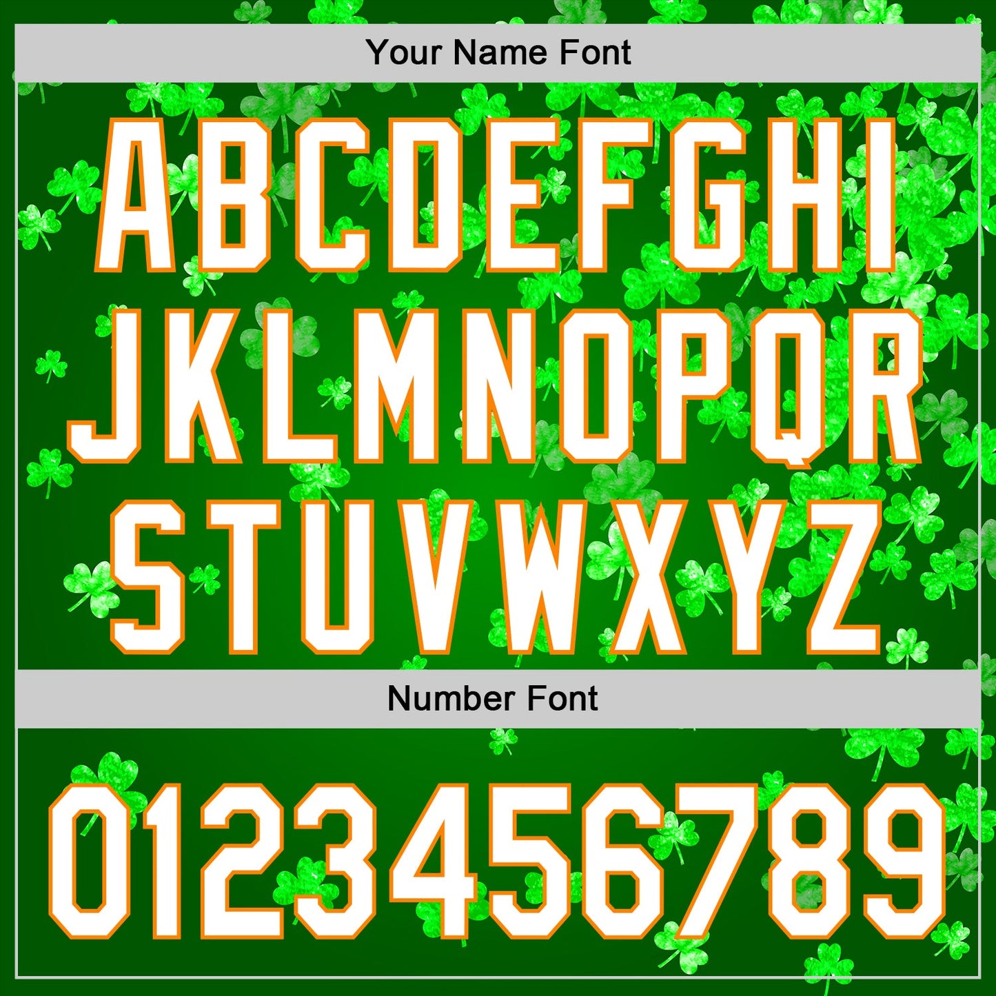 Custom Green White-Bay Orange 3D St. Patrick's Day Shamrock Authentic Baseball Jersey view 5