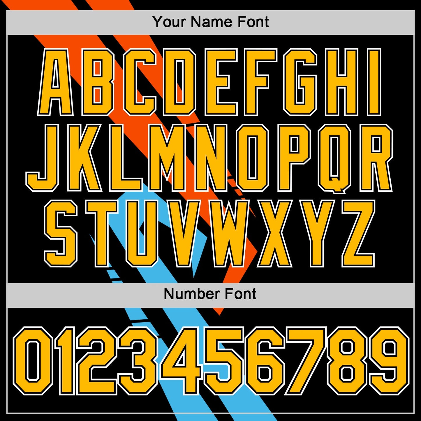 Custom Black Gold Sky Blue-Orange 3D Esports Performance T-Shirt view 4