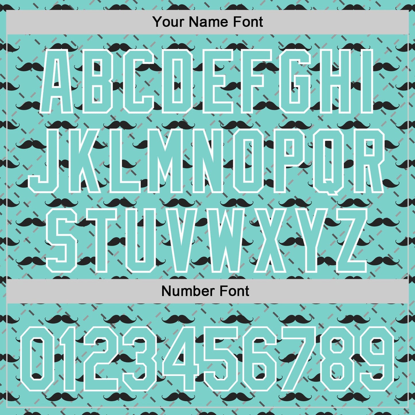 Custom Ice Blue White 3D Pattern Design Father's Day Mustache Authentic Baseball Jersey view 5