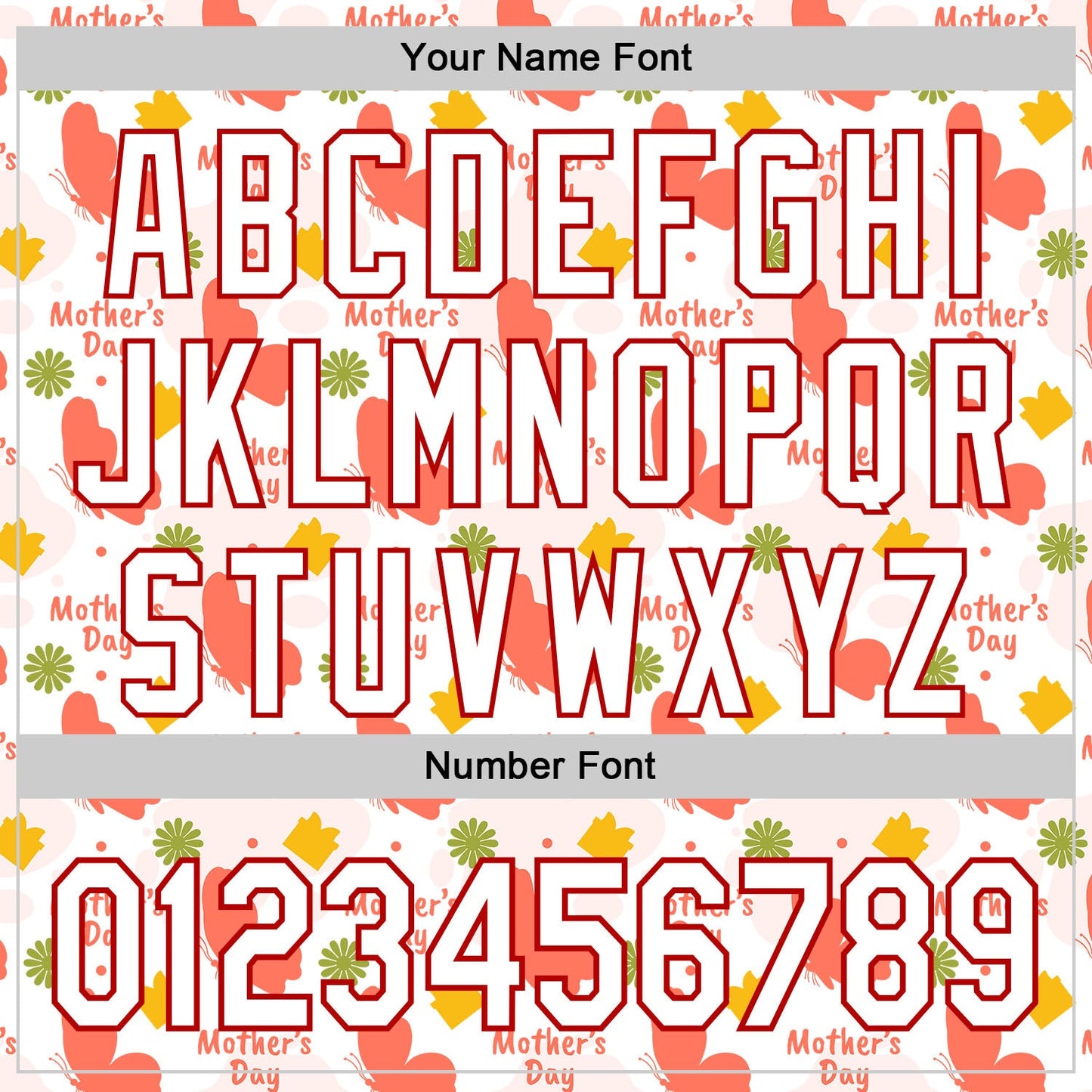 Custom White Red 3D Pattern Design Mother's Day Love Authentic Baseball Jersey view 5