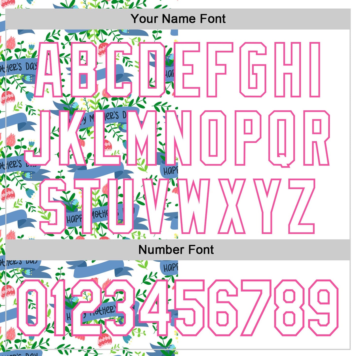 Custom White Pink 3D Pattern Design Mother's Day Flower Authentic Baseball Jersey view 5