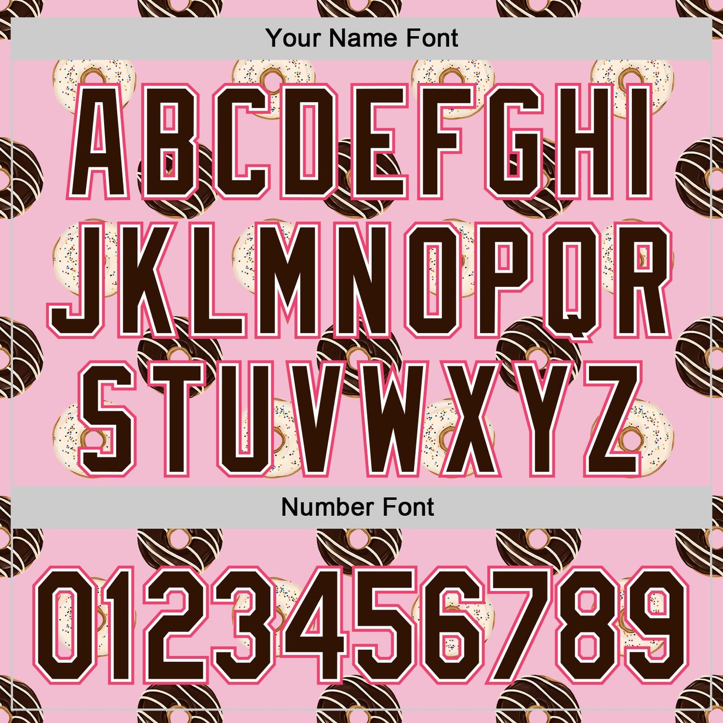 Custom Light Pink Brown-Neon Pink 3D Pattern Design Foodie Food Dessert Doughnut Authentic Baseball Jersey view 5