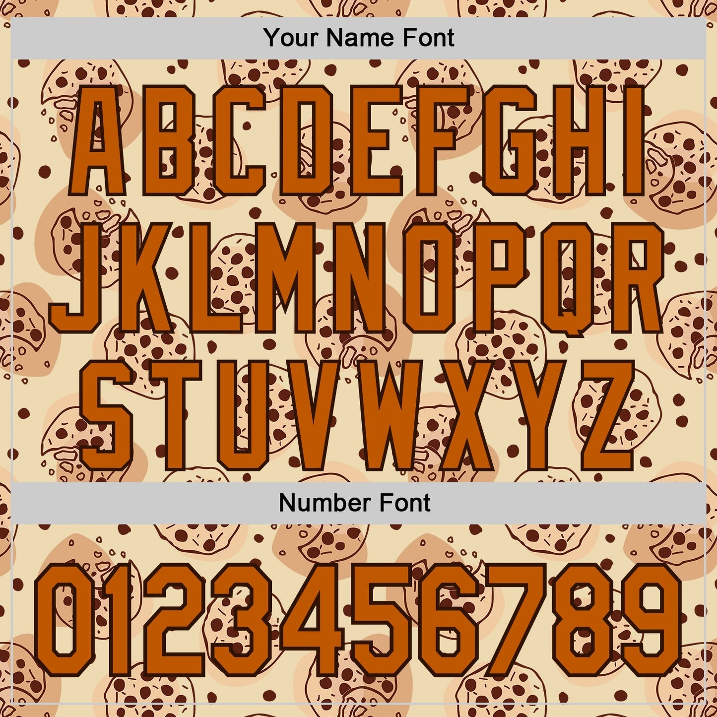 Custom Cream Texas Orange-Brown 3D Pattern Design Foodie Food Snack Chocolate Cookie Authentic Baseball Jersey view 5