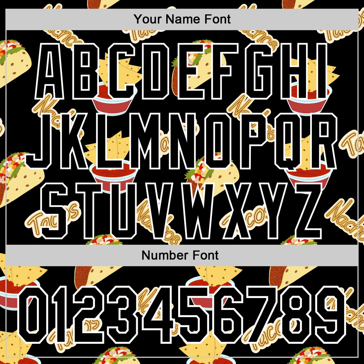 Custom Black White 3D Mexican Festival Nachos And Tacos Cinco de Mayo Authentic Baseball Jersey view 5