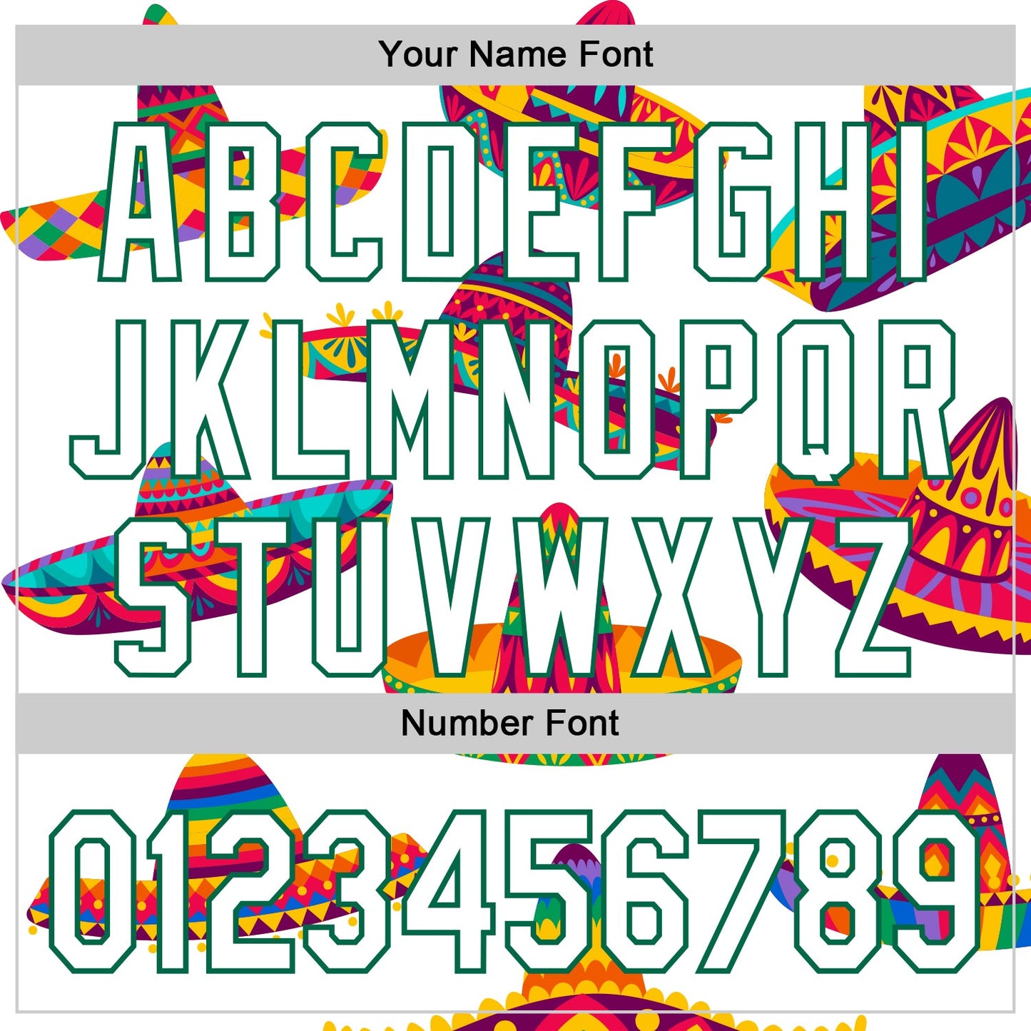Custom White Kelly Green 3D Mexican Festival Sombrero Cinco de Mayo Authentic Baseball Jersey view 5