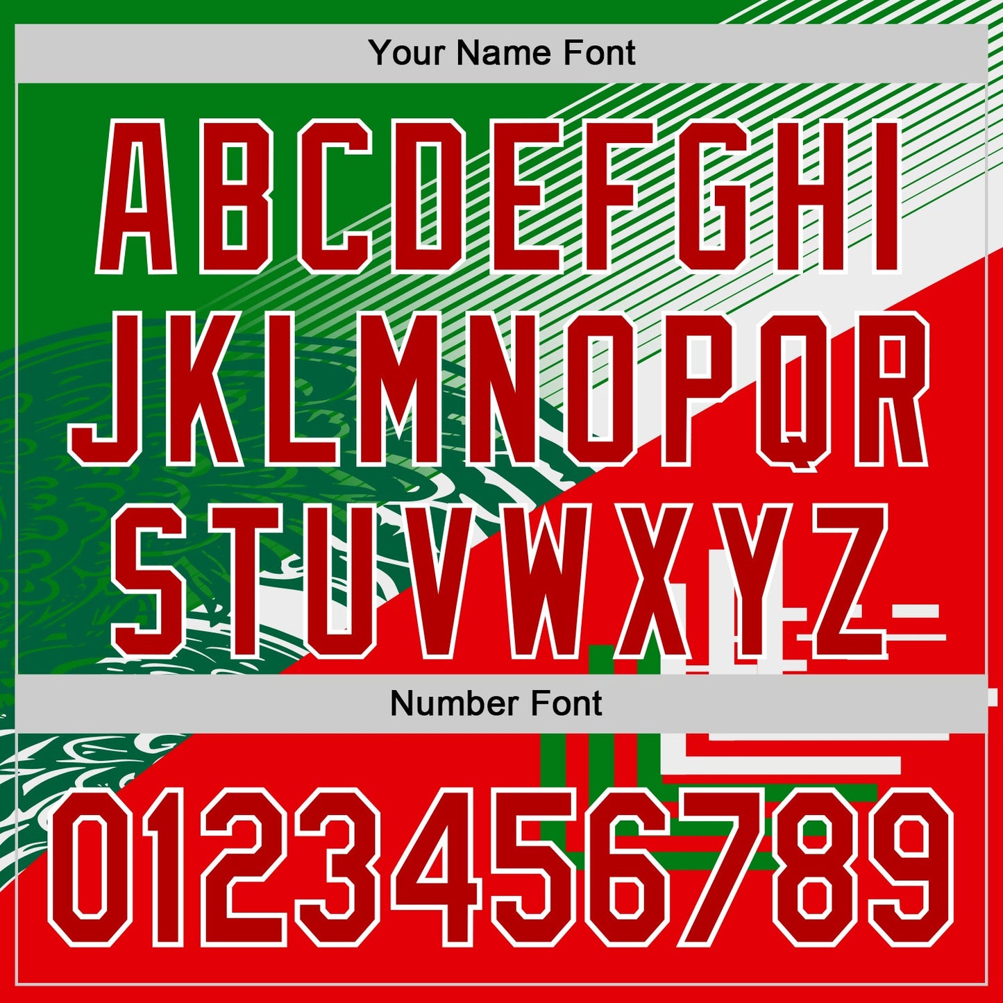 Custom Green Red-White 3D Mexico Authentic Baseball Jersey view 5
