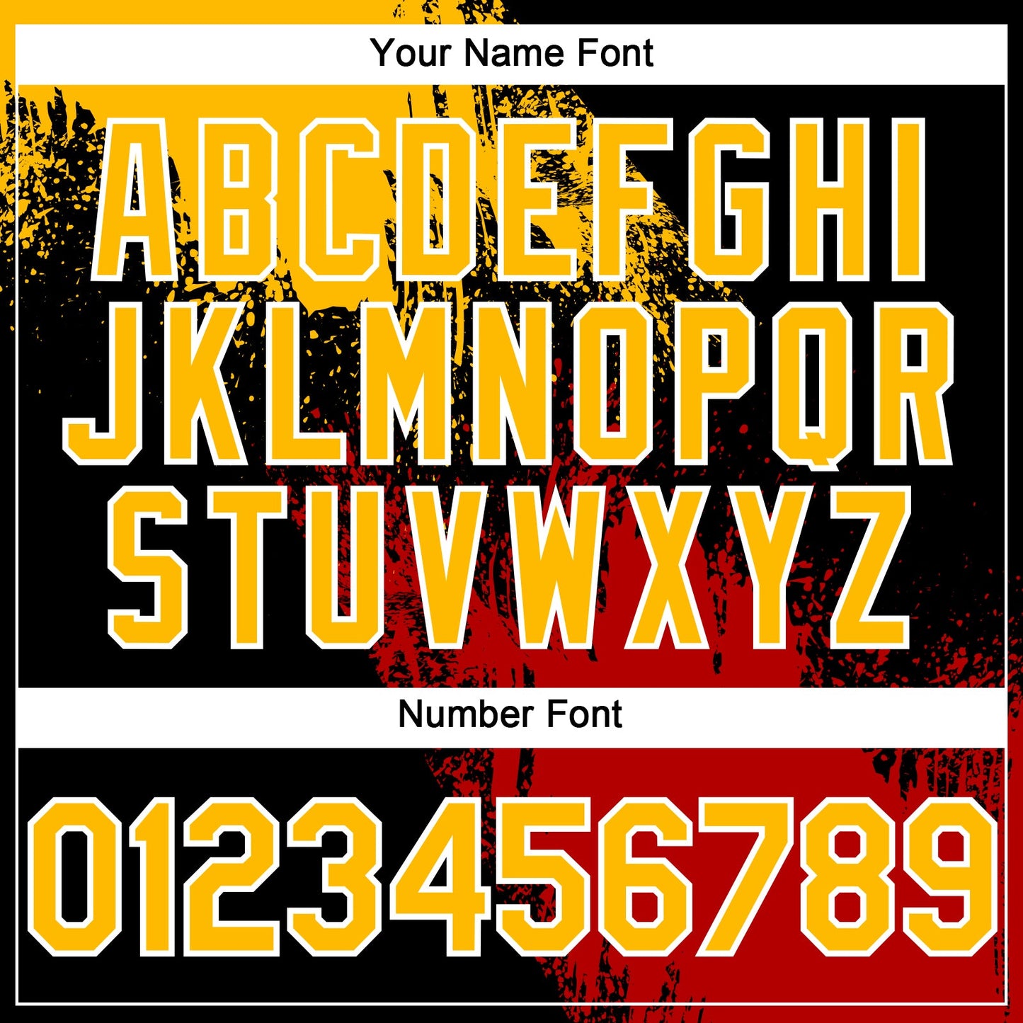 Custom Gold Black-Red 3D Pattern Design Abstract Brush Stroke Authentic Baseball Jersey view 5