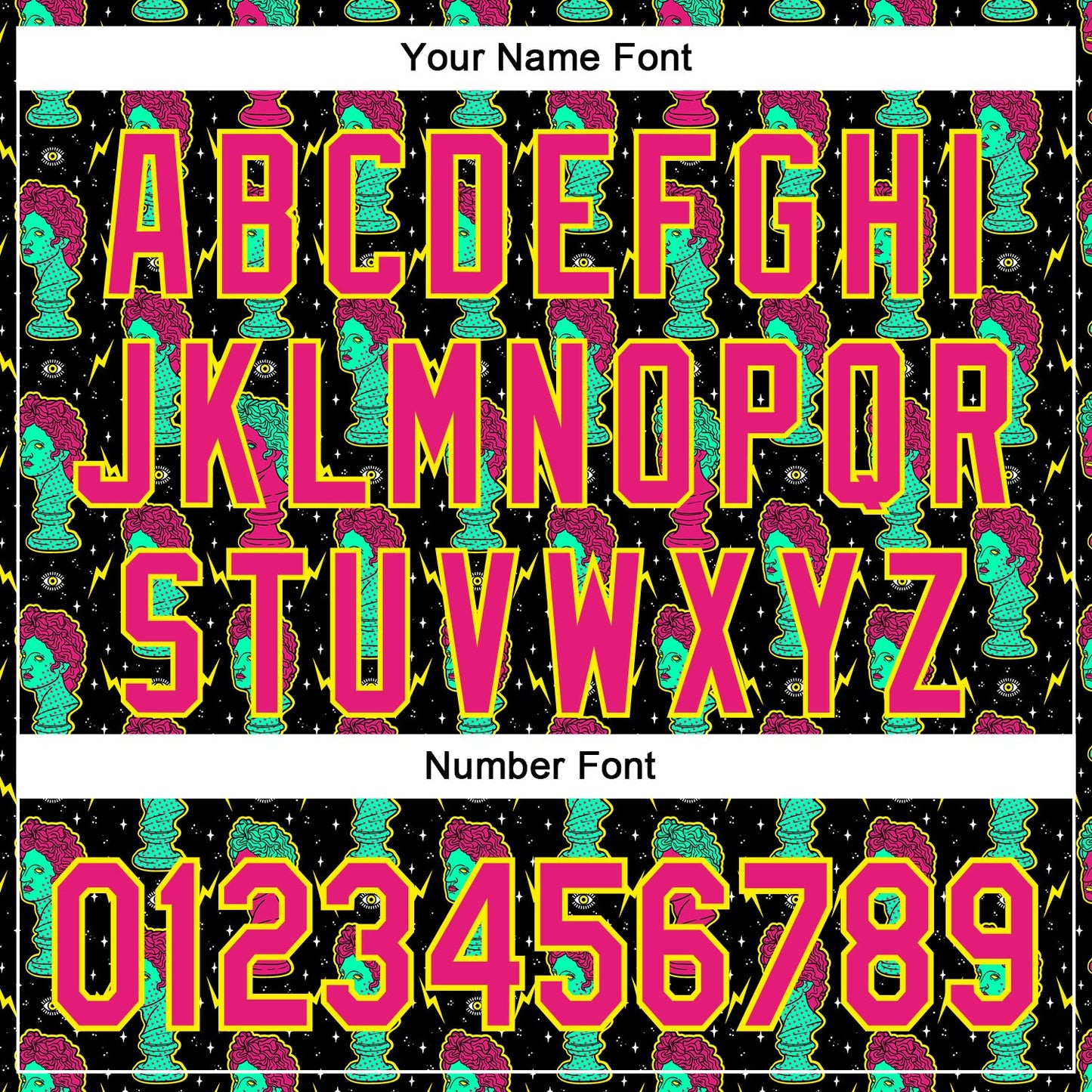 Custom Black Hot Pink-Light Yellow 3D Pattern Design Rave Psychedelic Sculpture Authentic Baseball Jersey view 5