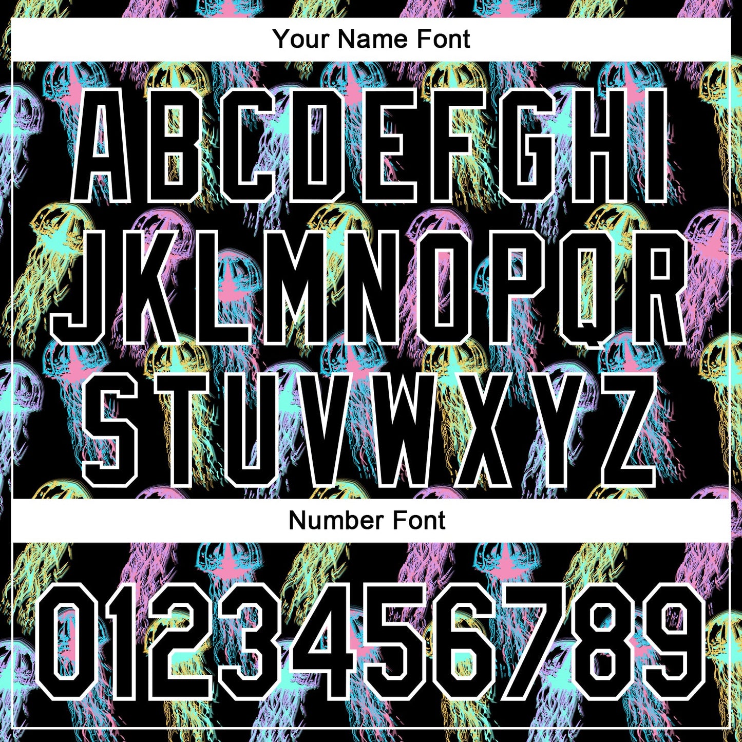 Custom Black White 3D Pattern Design Rave Psychedelic Jellyfish Authentic Baseball Jersey view 5