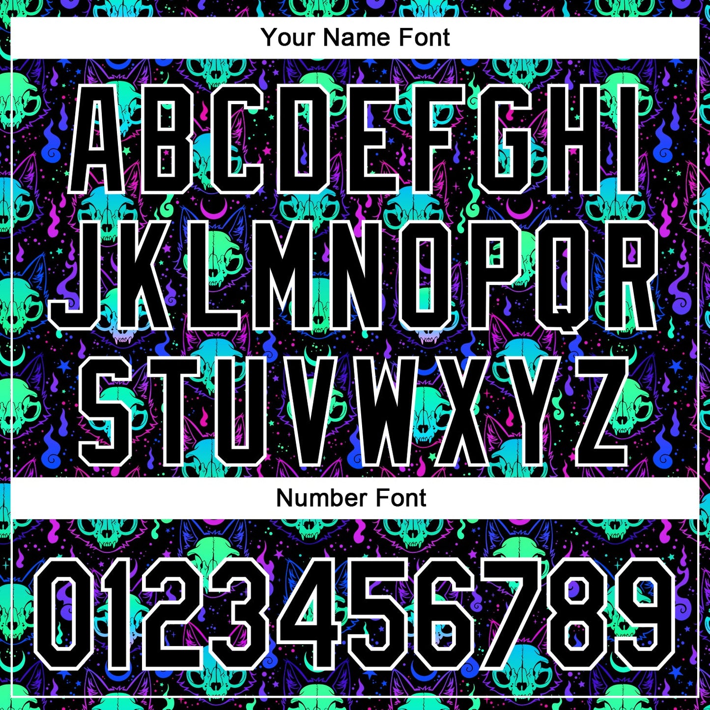 Custom Black White 3D Pattern Design Rave Psychedelic Neon Cat Skull Authentic Baseball Jersey view 5