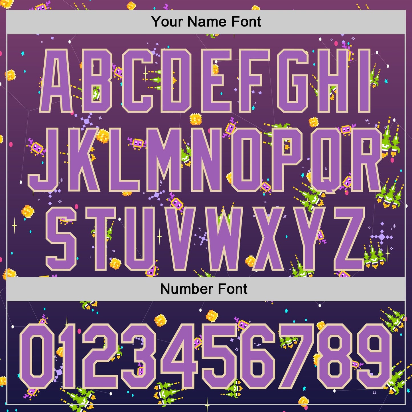 Custom Purple Medium Purple-City Cream 3D Pattern Design Retro Pixel Arcade Game Authentic Baseball Jersey view 5