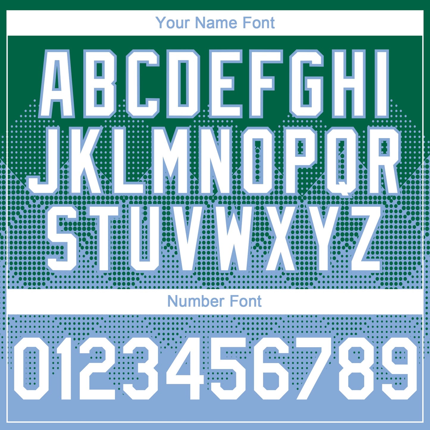 Custom Kelly Green White-Light Blue 3D Gradient Square Shape Authentic Baseball Jersey view 5