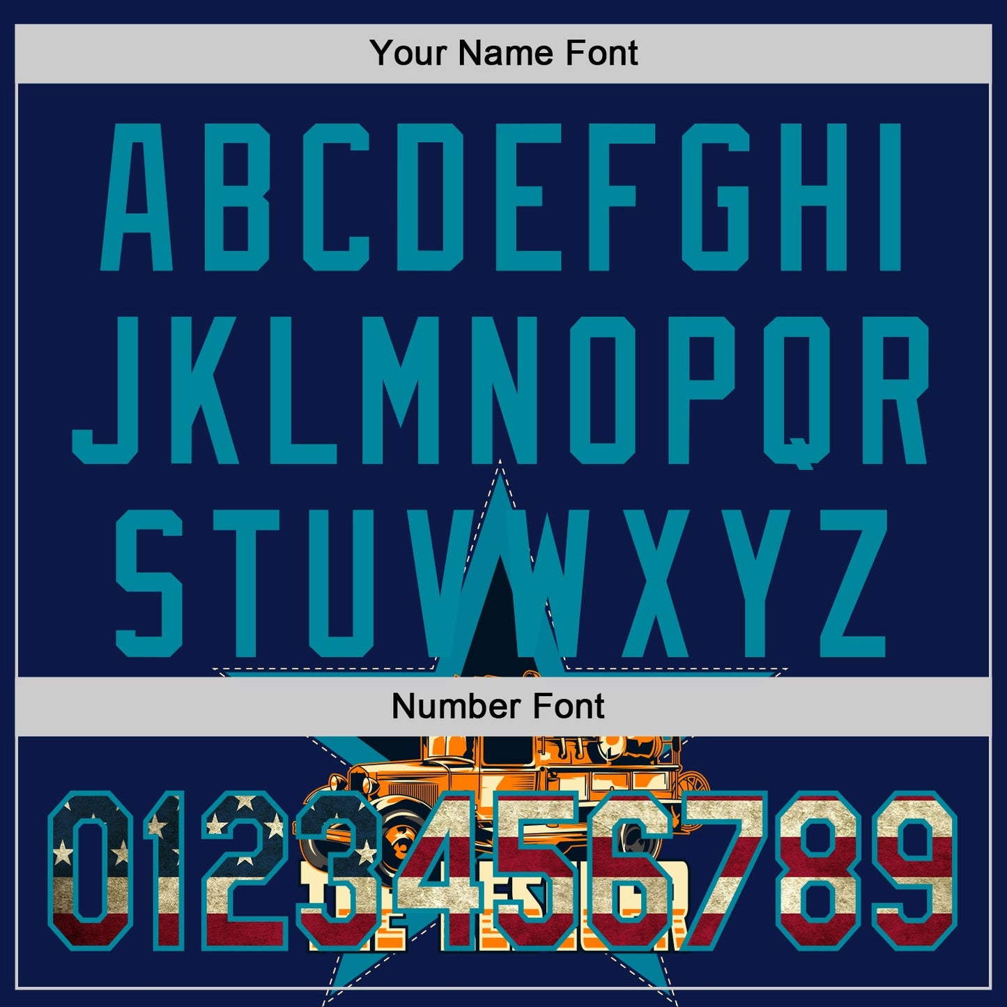 Custom Navy Vintage USA Flag-Teal 3D Patriotic American Symbol Fire Truck Authentic Baseball Jersey view 5