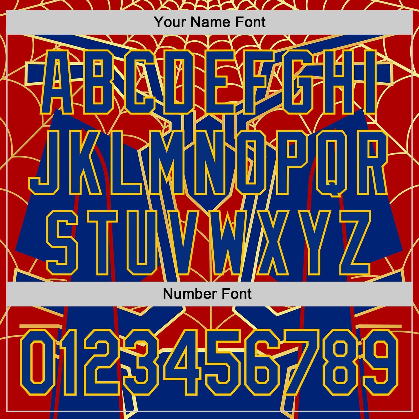 Custom Royal Yellow 3D Pattern Design Superhero Spiderman Authentic Baseball Jersey view 5