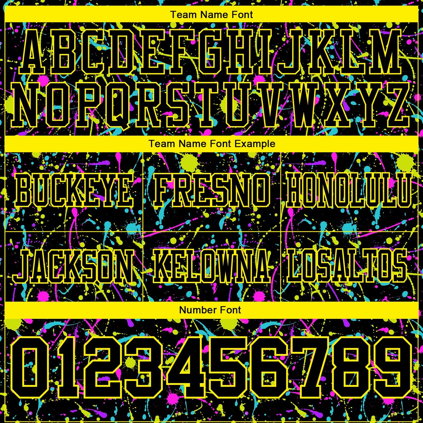 Custom Graffiti Pattern Black-Light Yellow 3D Pattern Splash Authentic Football Jersey view 4