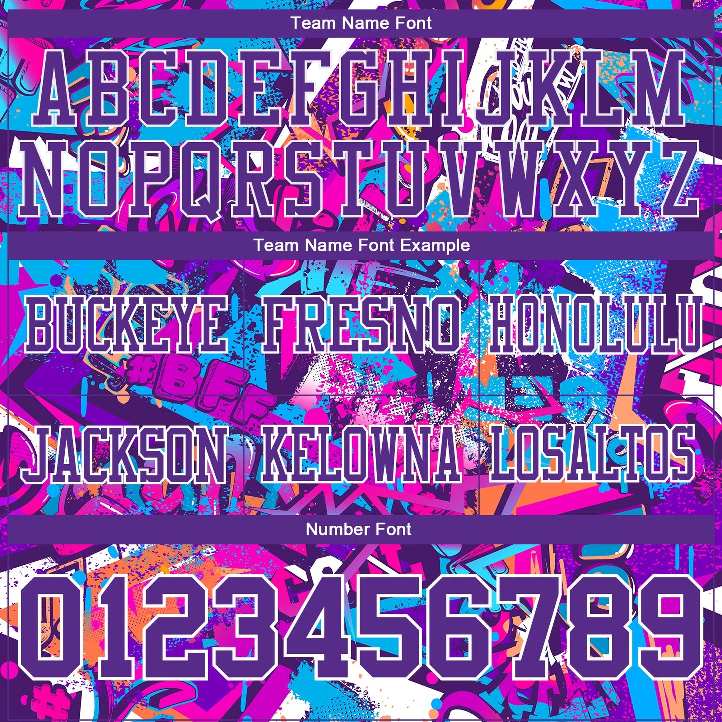 Custom Graffiti Pattern Purple-White 3D Pattern Splash Authentic Football Jersey view 4