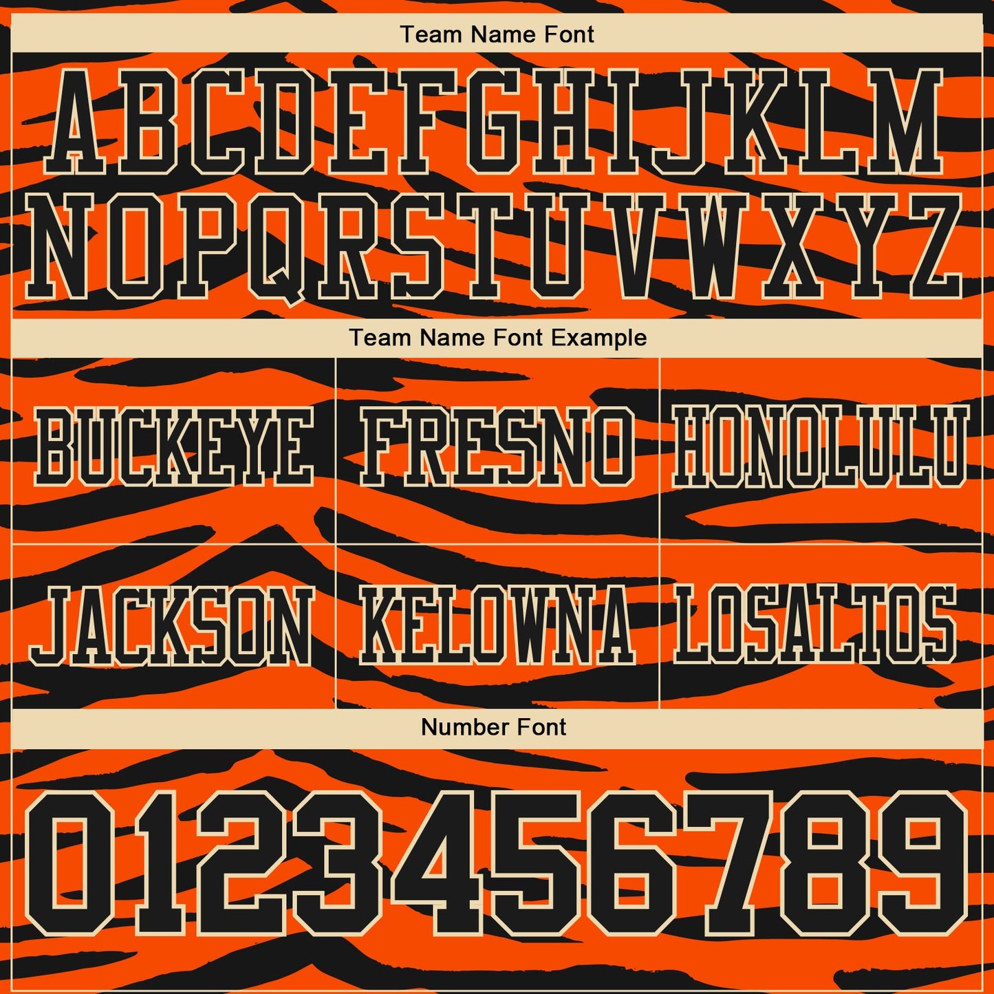Custom Orange Black-Cream 3D Pattern Tiger Print Authentic Football Jersey view 4