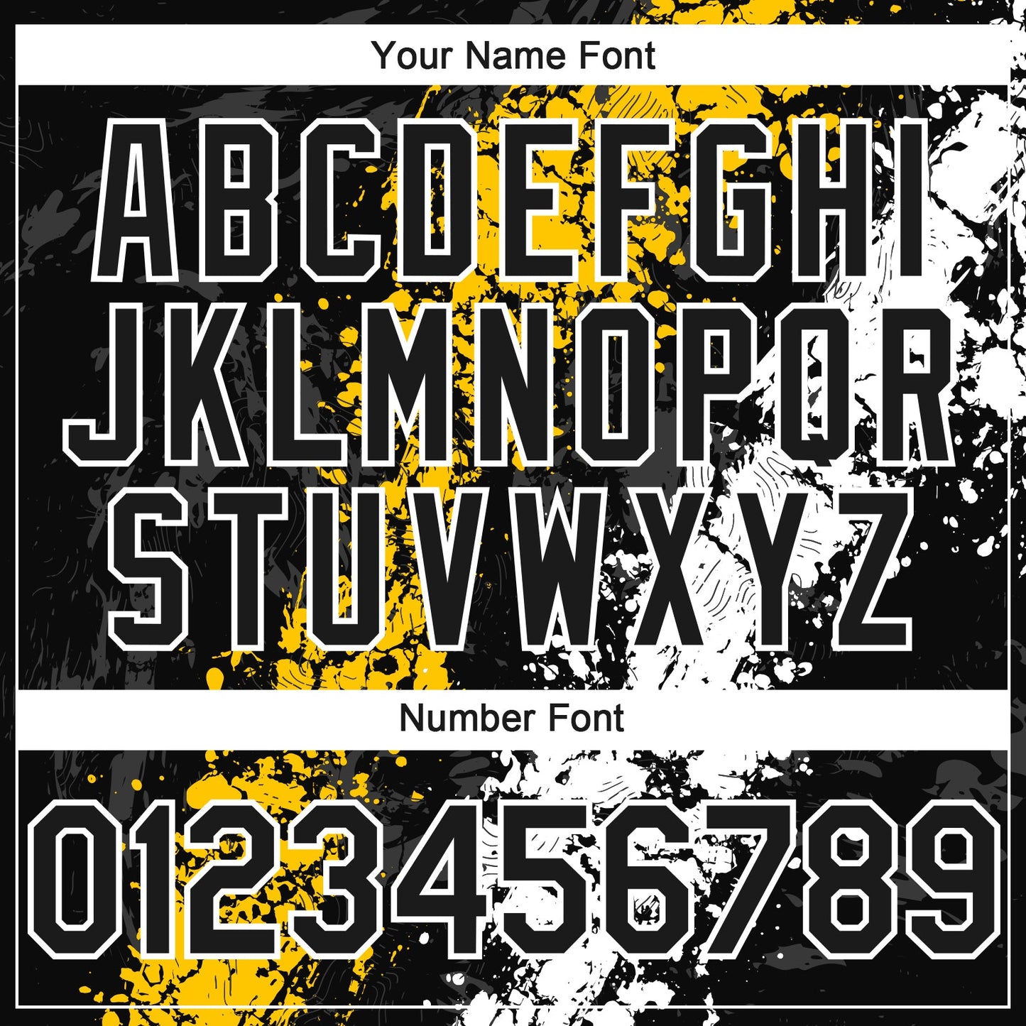 Custom Black Yellow-White Splash Authentic Baseball Jersey view 5