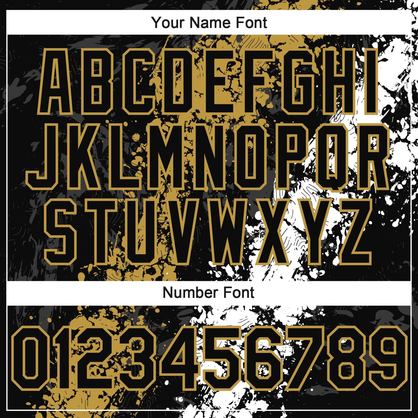 Custom Black Old Gold-White Splash Authentic Baseball Jersey view 5