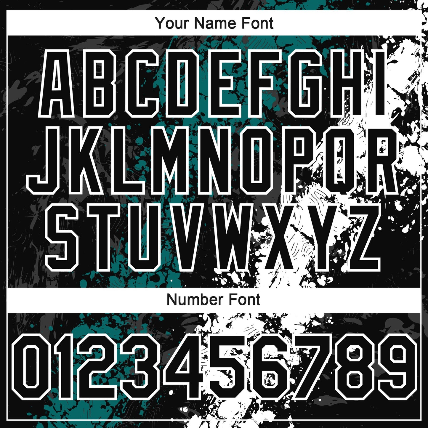 Custom Black Teal-White Splash Authentic Baseball Jersey view 5