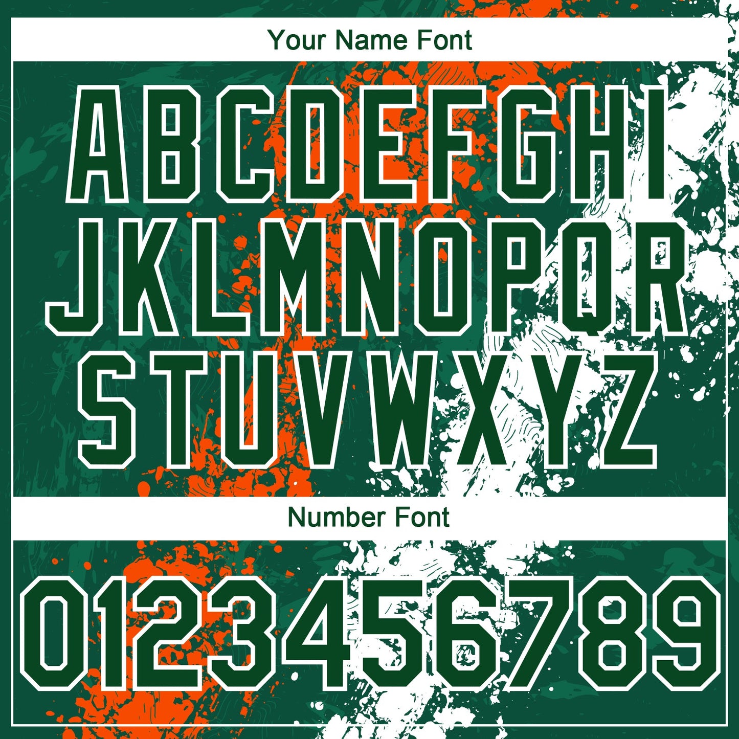 Custom Green Orange-White Splash Authentic Baseball Jersey view 5