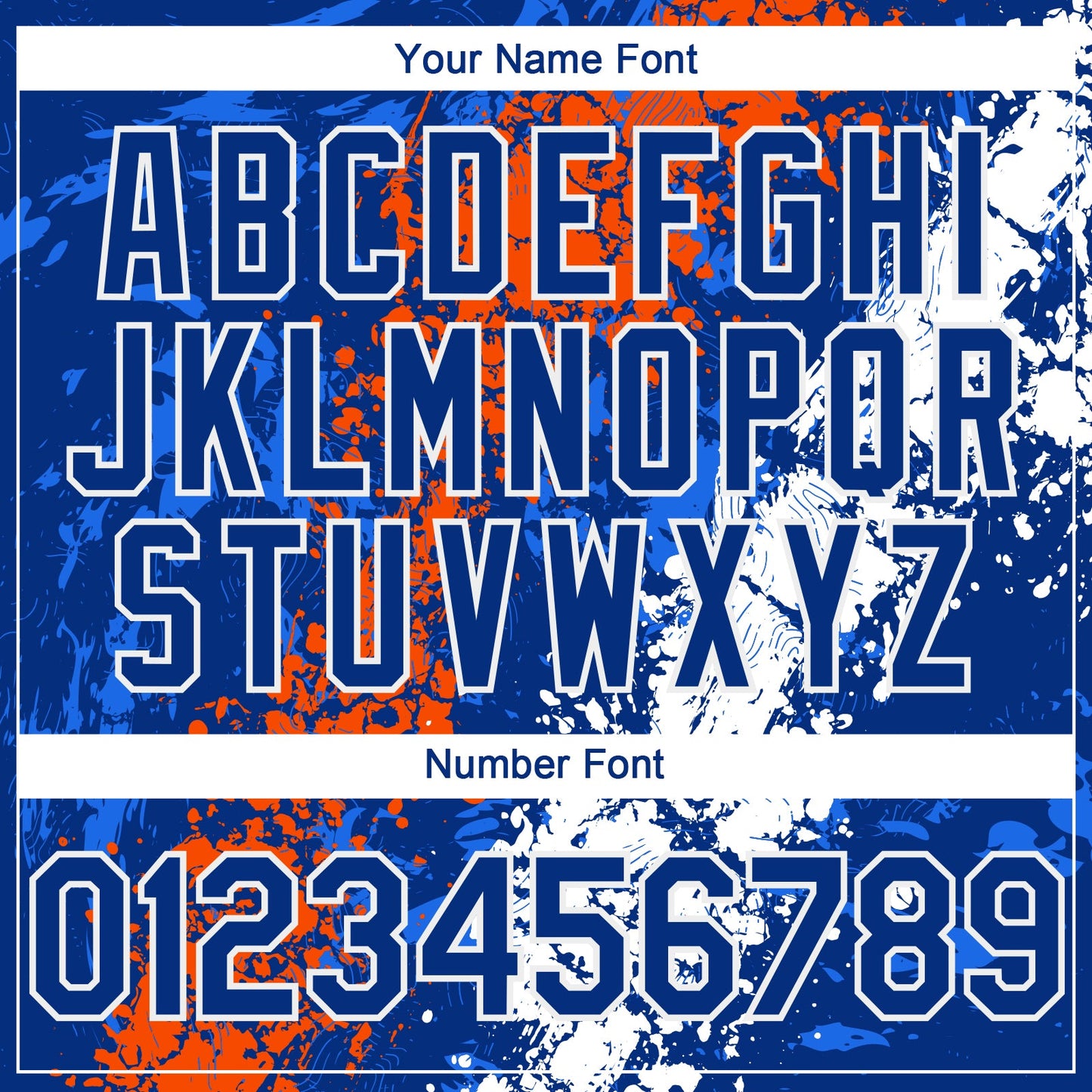 Custom Royal Orange-White Splash Authentic Baseball Jersey view 5