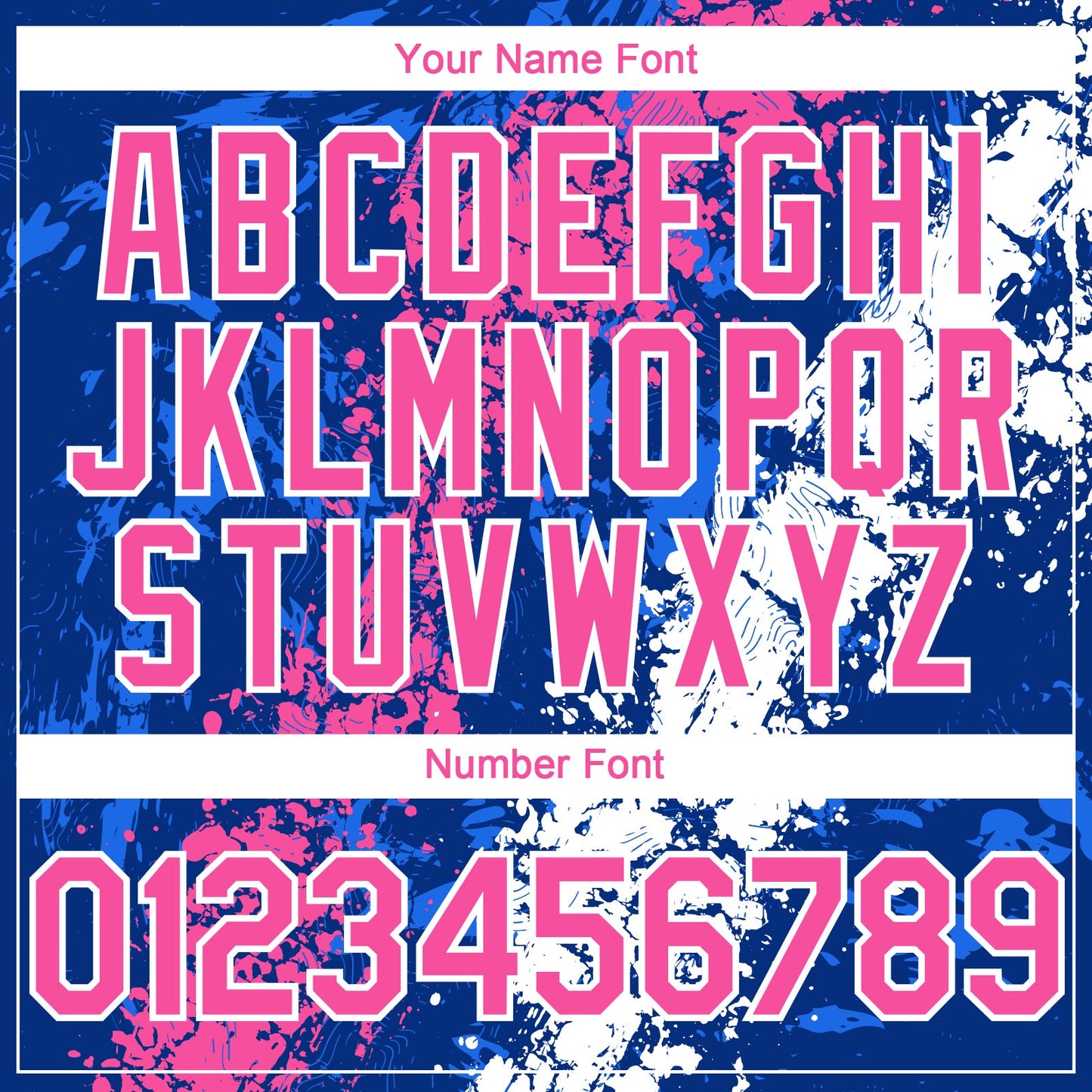 Custom Royal Pink-White Splash Authentic Baseball Jersey view 5