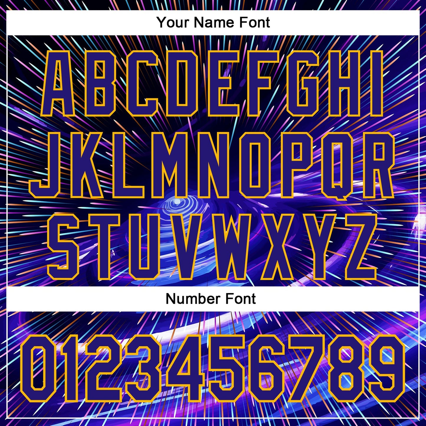 Custom Blue Dark Purple-Gold 3D Pattern Design Outer Space Time Travel Authentic Baseball Jersey view 5