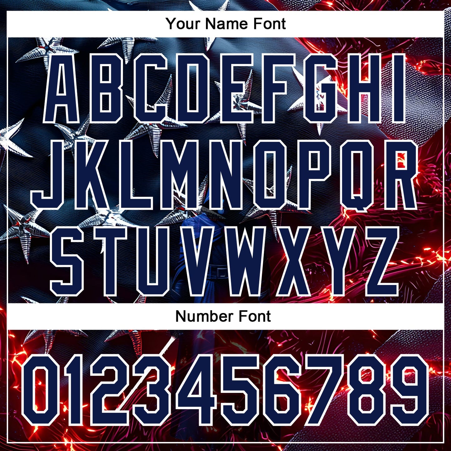 Custom Blue Navy-White 3D Pattern Design Outer Space Light Swords American Flag Authentic Baseball Jersey view 5