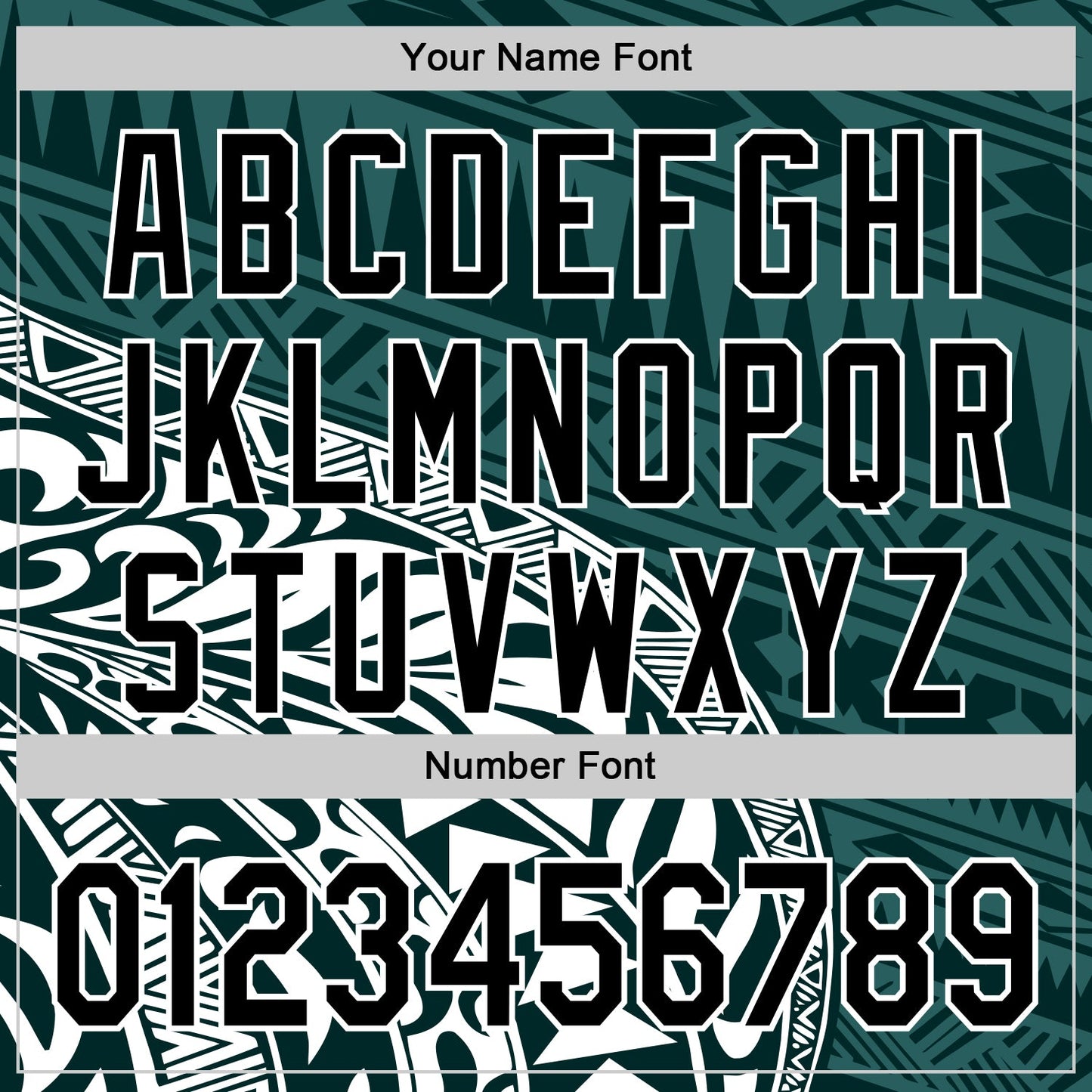 Custom Teal Black-White 3D Polynesian Style Islander Authentic Baseball Jersey view 5