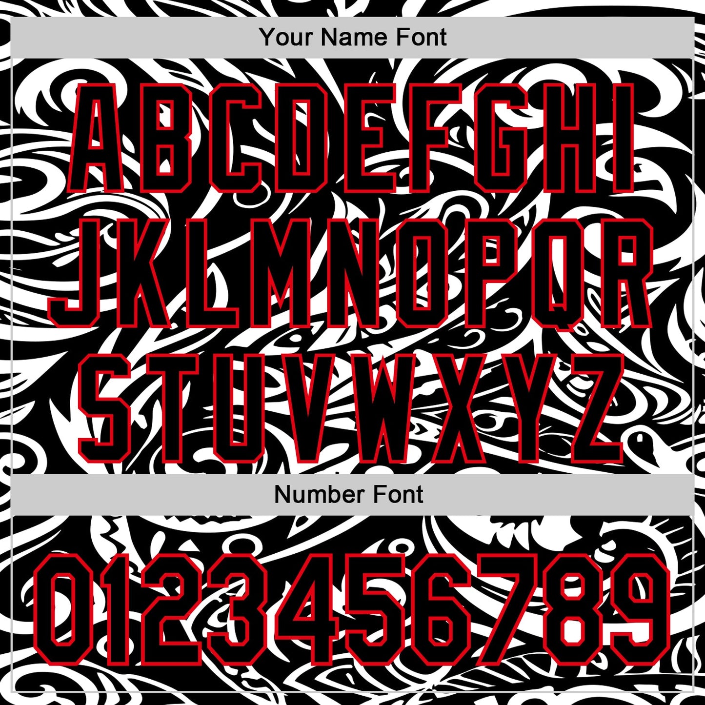Custom Black White-Fire Red 3D Polynesian Style Islander Authentic Baseball Jersey view 5
