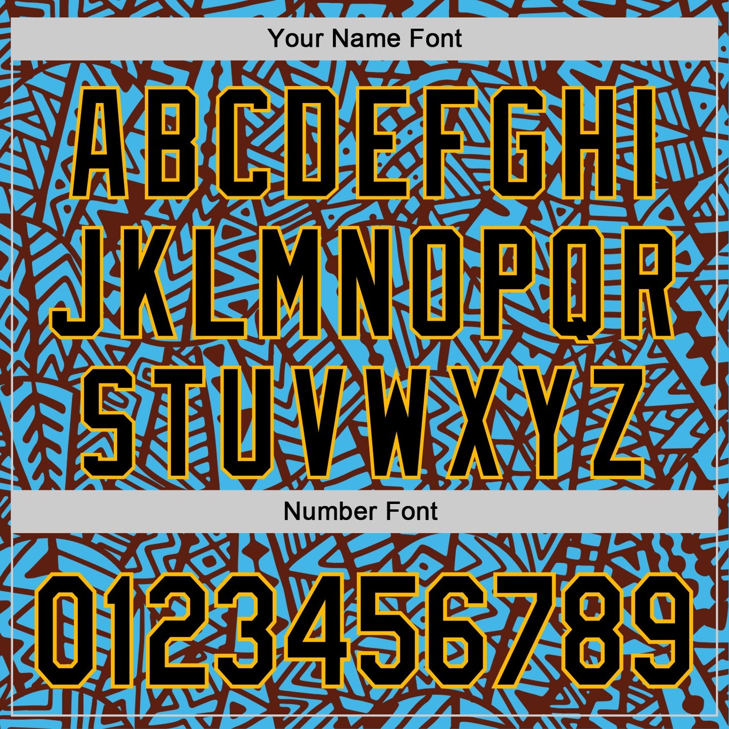 Custom Sky Blue Black Brown-Gold 3D Polynesian Style Islander Authentic Baseball Jersey view 5