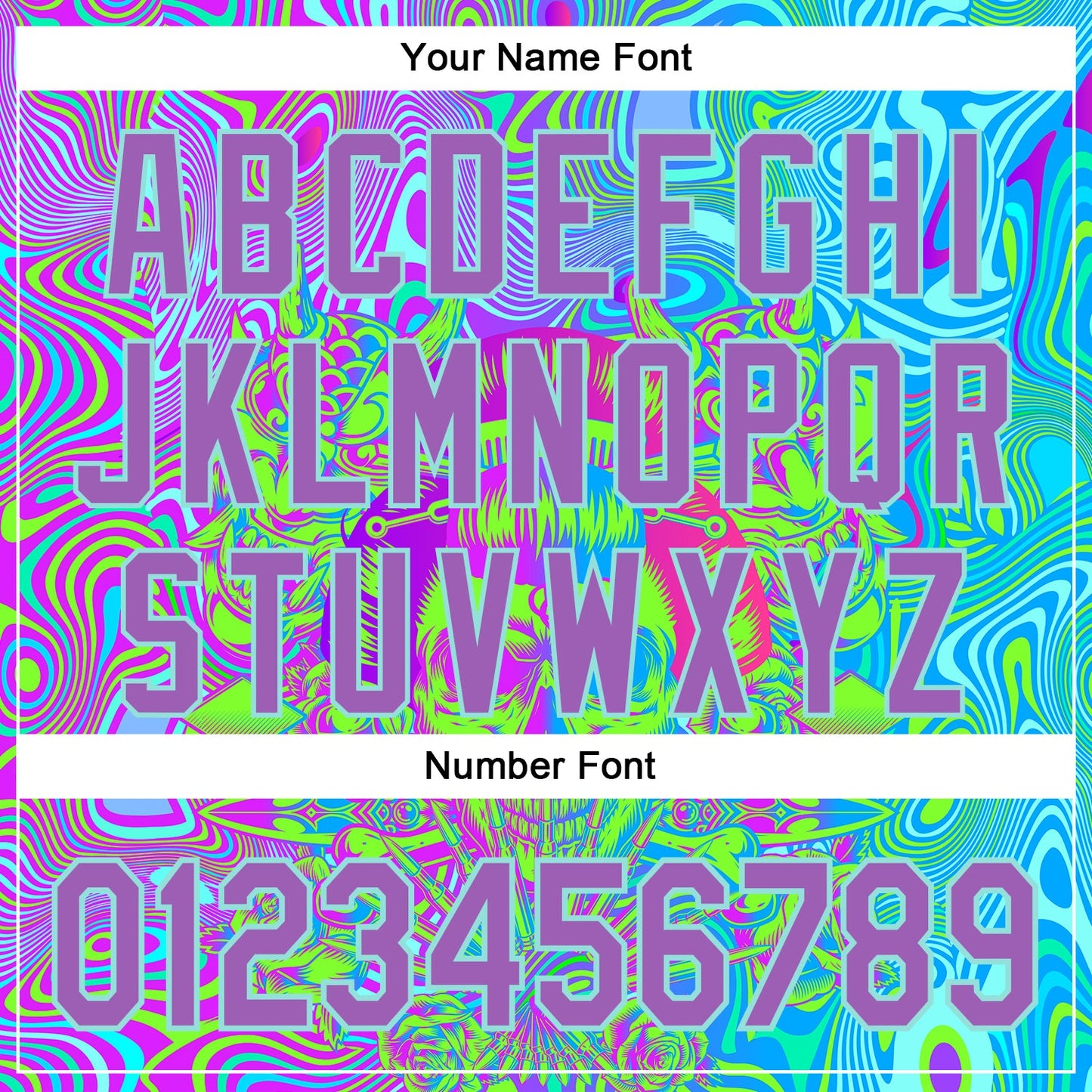 Custom Blue Medium Purple-Ice Blue 3D Pattern Design Trippy Magic Mushrooms Skull Authentic Baseball Jersey view 5