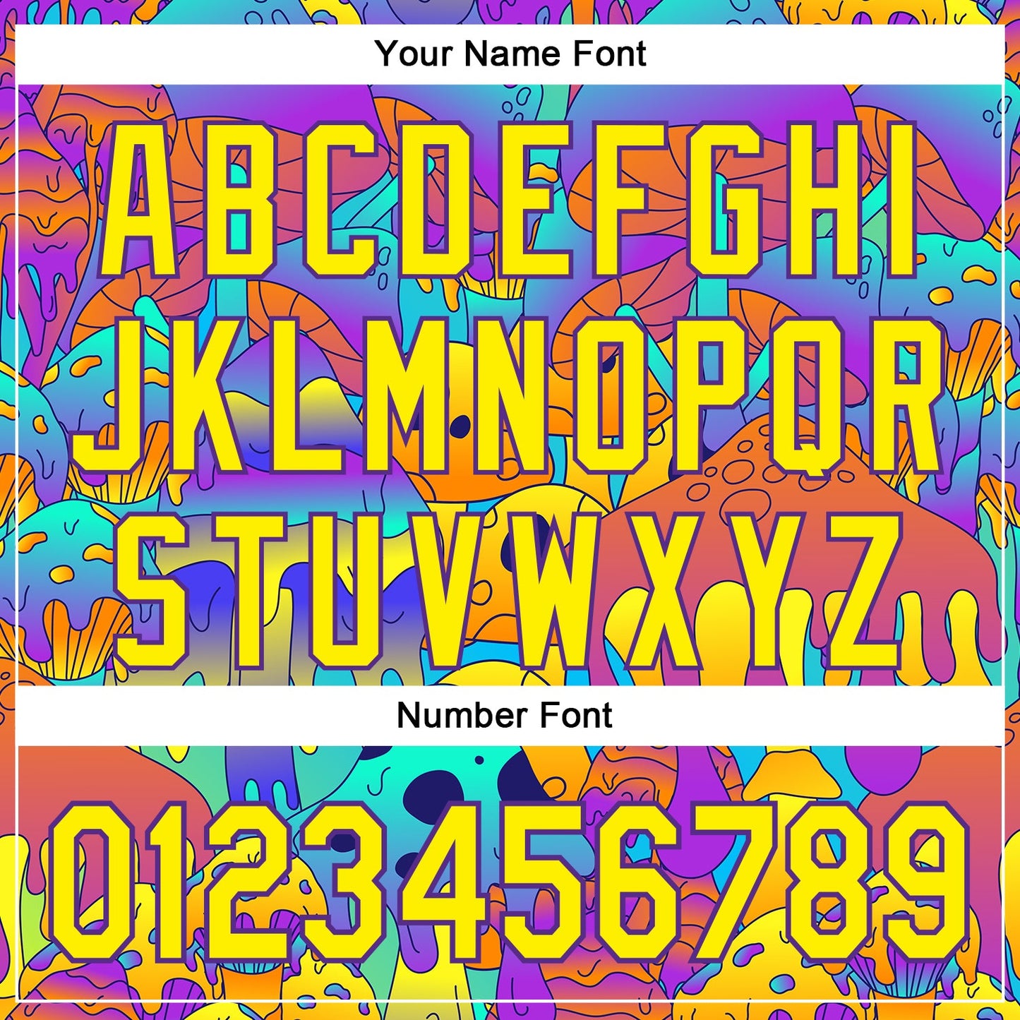 Custom Purple Light Yellow 3D Pattern Design Trippy Magic Mushrooms Trance Authentic Baseball Jersey view 5