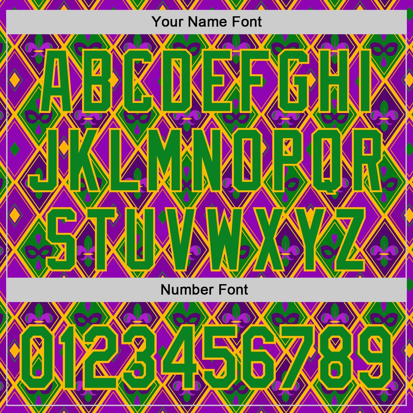 Custom Purple Grass Green-Gold 3D Pattern Design Mardi Gras Shrove Tuesday Authentic Baseball Jersey view 5